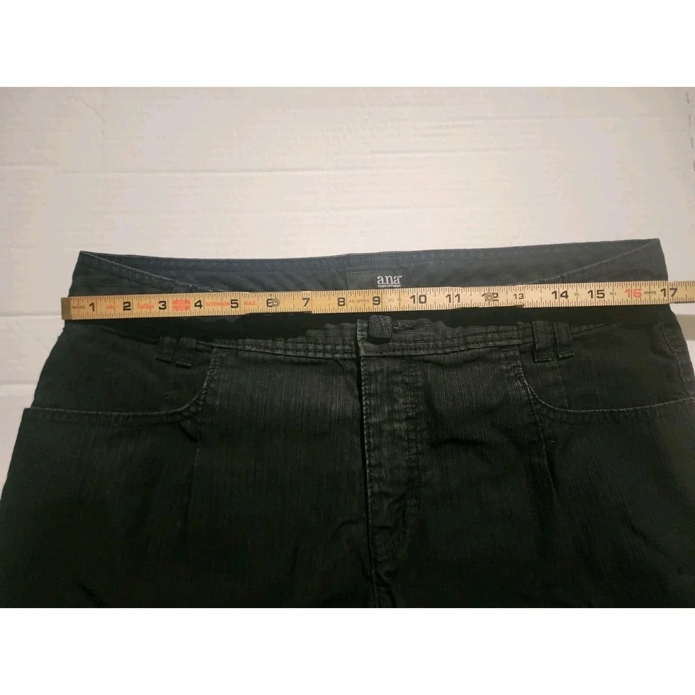 A.N.A A New Approach Mid-Rise Twill Shorts Black Womens Size 12, Cuffed